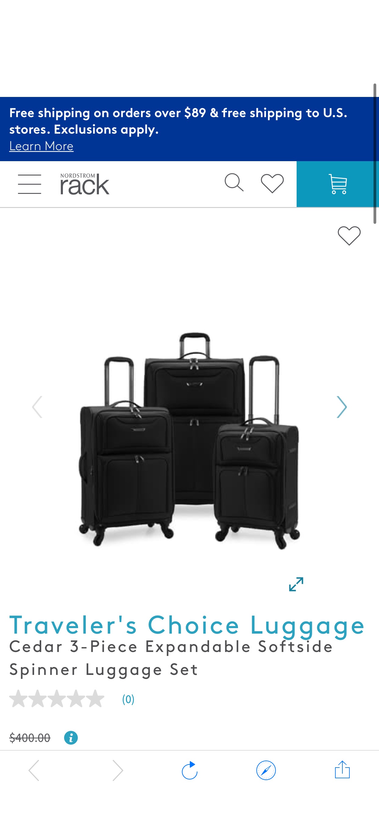 Traveler's Choice Luggage | 旅行拉杆箱三件套Cedar 3-Piece Expandable Softside Spinner Luggage Set | Nordstrom Rack