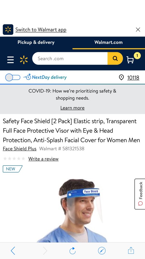 安全防护面罩 2个装
