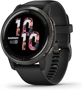 Amazon.com: Garmin Venu 2, GPS Smartwatch with Advanced Health Monitoring and Fitness Features, Slate Bezel with Black Case and Silicone Band , 27.9 mm : Electronics