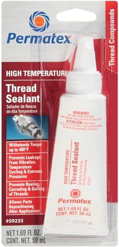 Amazon.com: Permatex 59235 High Temperature Thread Sealant, 50 ml Tube , White : Automotive