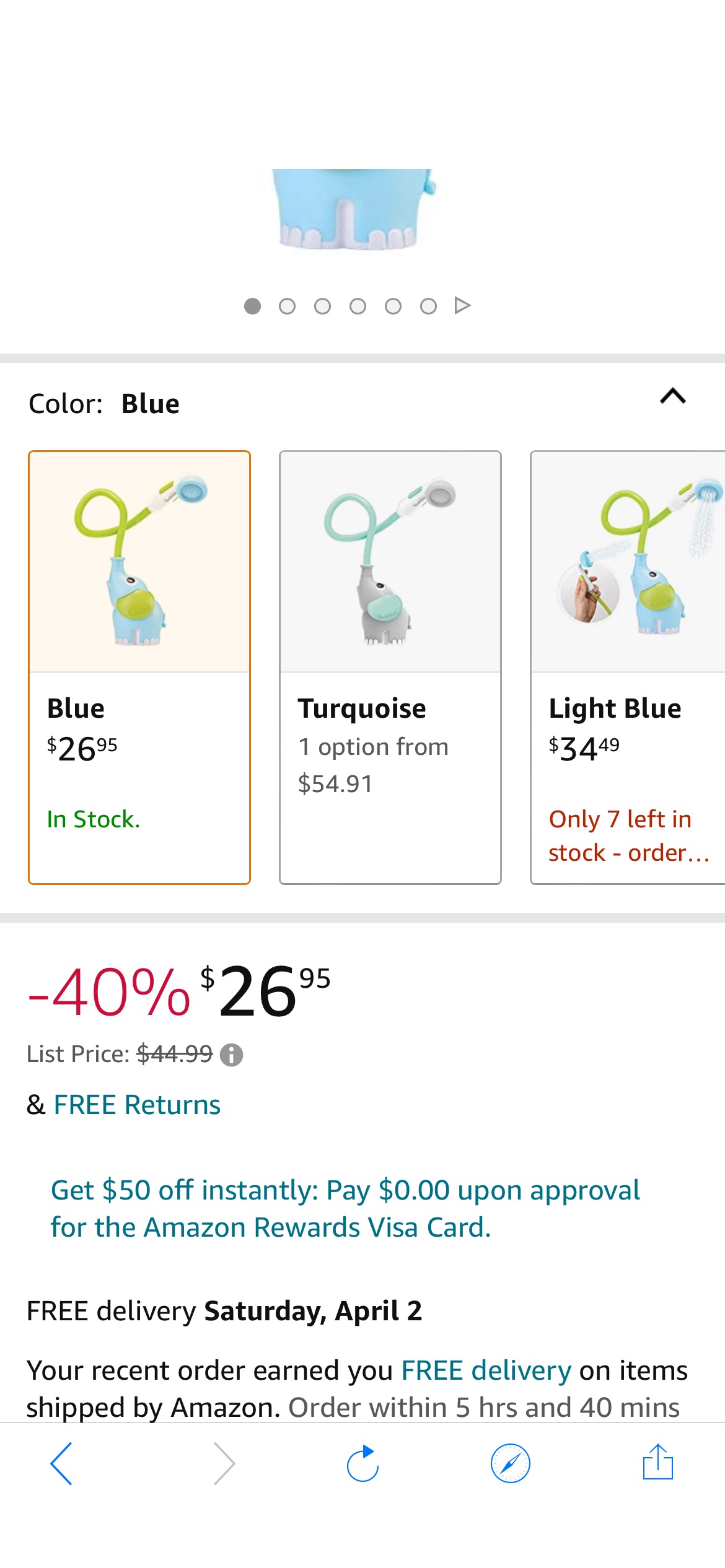 Amazon.com: Yookidoo Baby Bath Shower Head - Elephant Water Pump and Trunk Spout Rinser - for Newborn Babies in Tub Or Sink (Blue) : Baby宝宝淋浴花洒