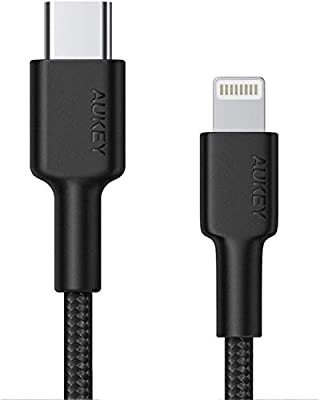 AUKEY USB C to Lightning Cable 3.9ft iPhone 11 Charger [Apple MFi Certified]