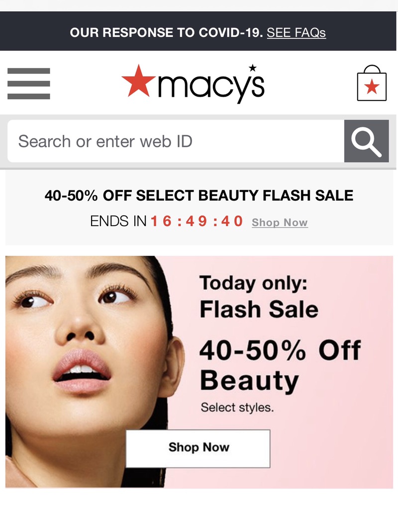 Beauty - 40-50% Off Beauty Flash Sale - Macy's现在精选彩妆护肤5-6折