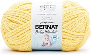 Amazon.com: Bernat BABY BLANKET BB Buttercup Yarn - 1 Pack of 10.5oz/300g - Polyester - #6 Super Bulky - 220 Yards - Knitting/Crochet