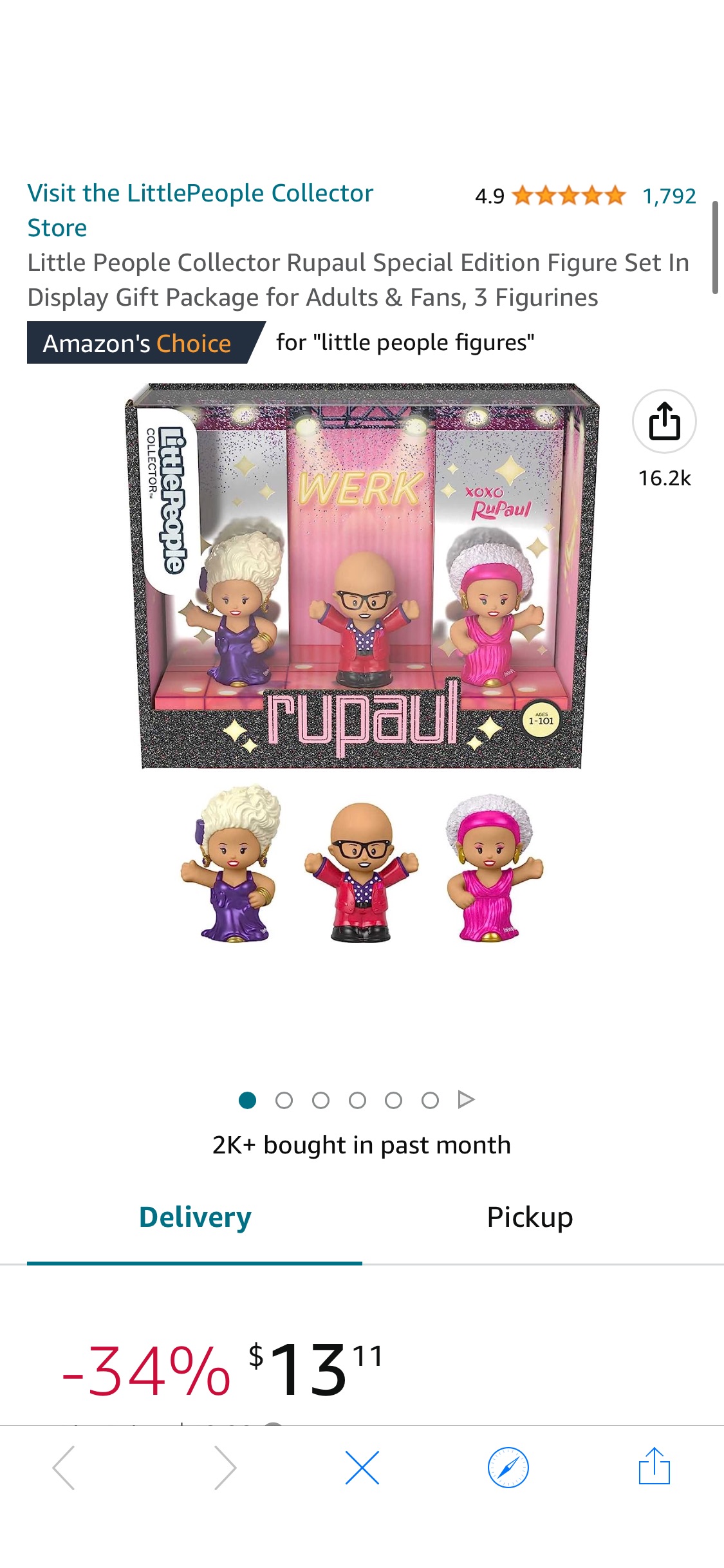 Amazon.com: Little People Collector Rupaul Special Edition Figure Set In Display Gift Package for Adults & Fans, 3 Figurines : RuPaul: Toys & Games