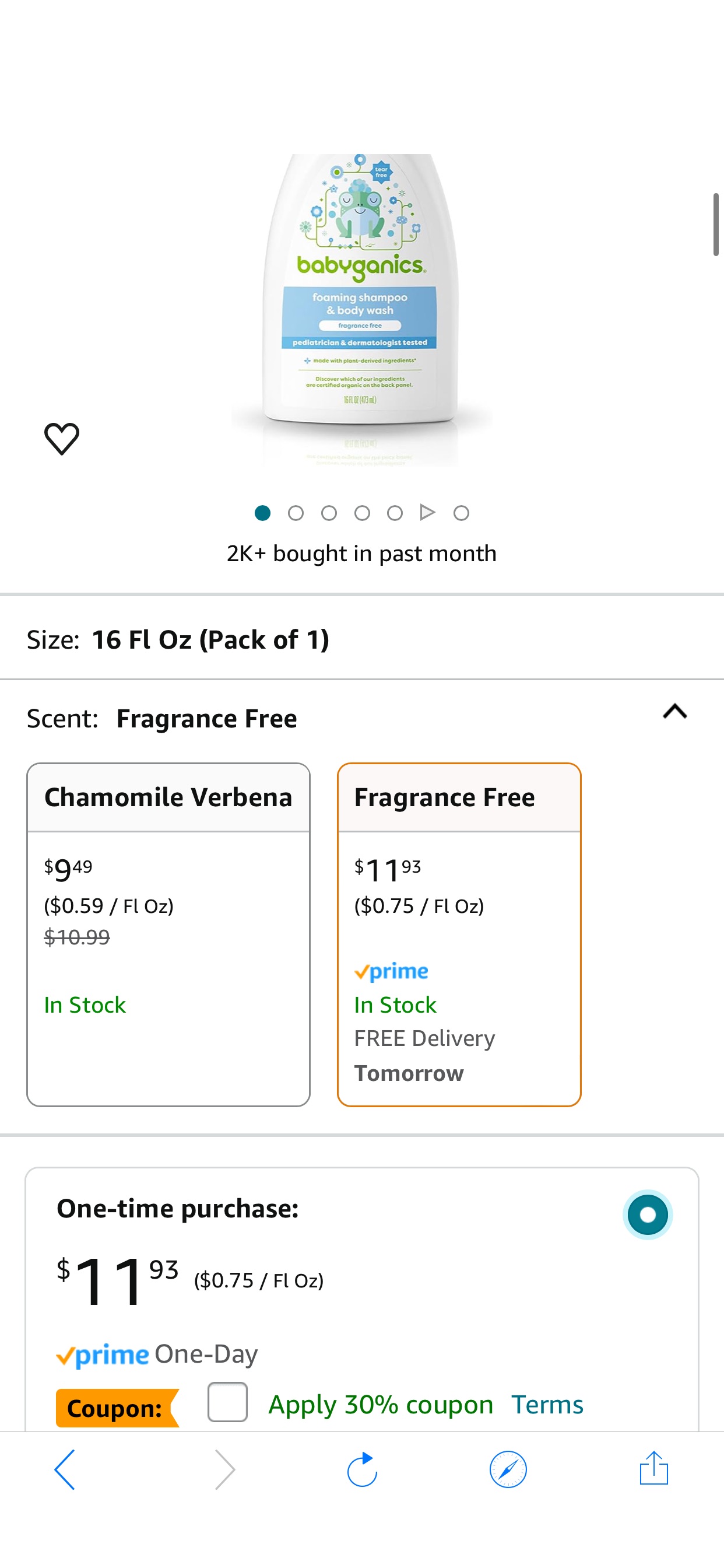 Amazon.com: Babyganics Baby Shampoo + Body Wash Pump Bottle, Fragrance Free, Non-Allergenic and Tear-Free, 16 Fl Oz, Packaging May Vary : Health & Household 婴儿沐浴露