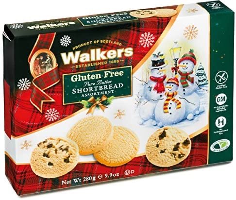 Walkers Shortbread Gluten Free Holiday Assortment, Pure Butter Shortbread Cookies, 9.9 Oz Box