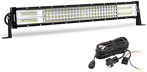 Amazon.com: OEDRO LED Light Bar Curved Quad-Row 22Inch 520W Spot Flood Combo Led Lights Work Lights Fog Driving Light Off Road Light with Wiring Harness 