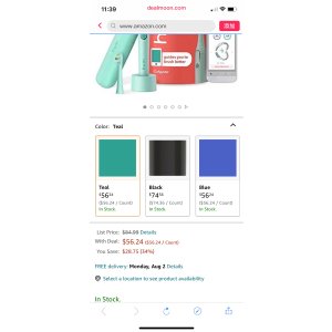 $56.2 Amazon.com: hum by Colgate 智能充电式电动牙刷 带旅行盒和替换头