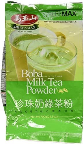 GreenMax Boba Milk Tea Powder 24.5 Oz - Green Tea Flavor