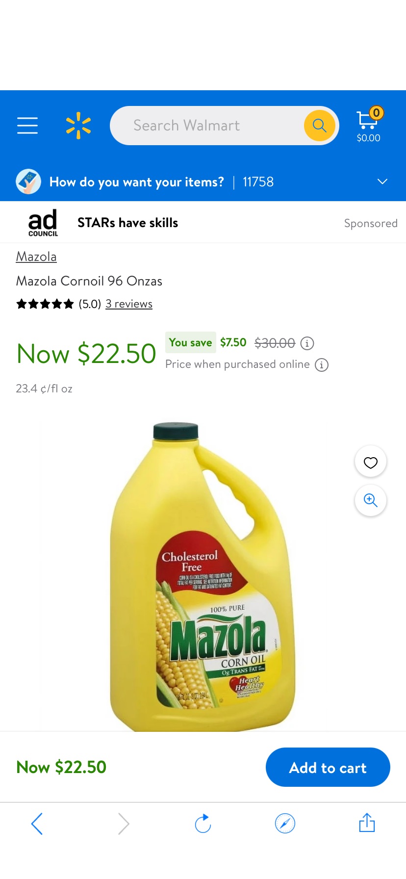 Mazola 粟米油96 Onzas - Walmart.com