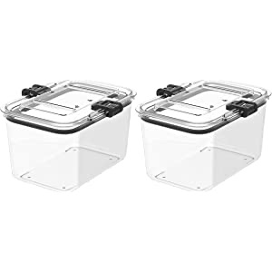 Amazon.com: Prepara Latchlok 7.8 Cup Tritan Food Storage Container, Set of 2, Clear: Kitchen & Dining 食物储藏桶2个装