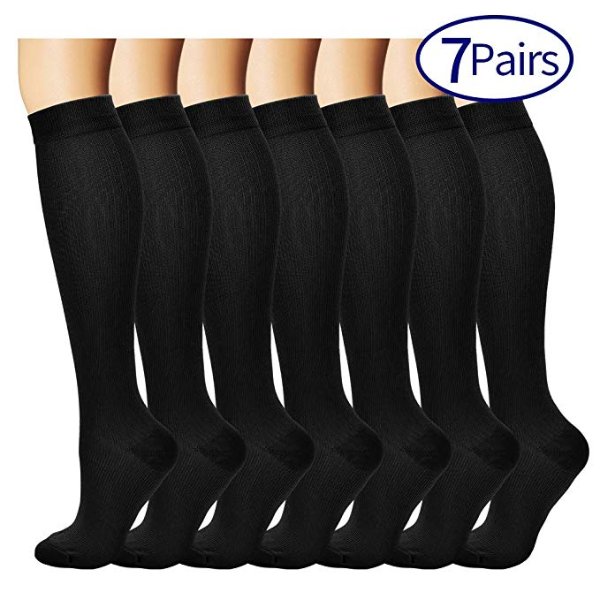 Compression Socks for Women and Men(7 Pairs) @Amazon.com