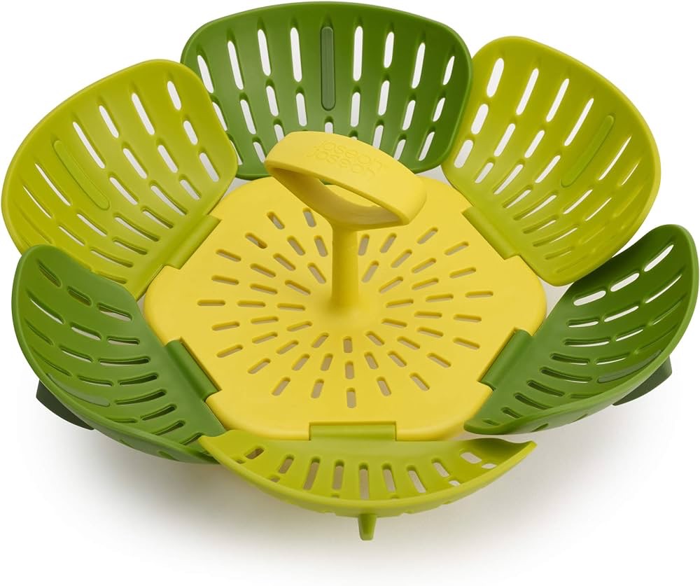 Amazon.com: Joseph Joseph Bloom Folding Steamer Basket for Vegetables, compact storage - Green: Home & Kitchen 折叠蒸盘