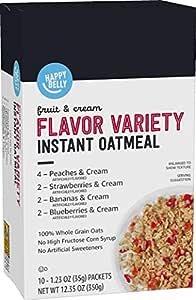 Instant Oatmeal, Fruit & Cream Variety Pack, 10 Count