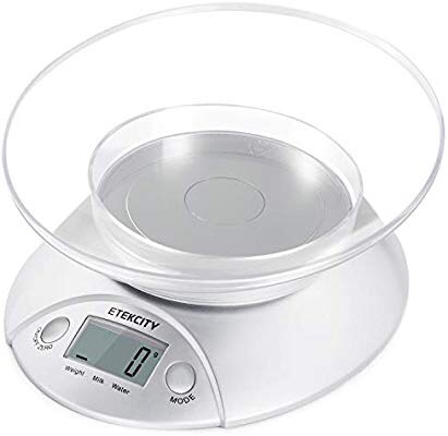 Amazon.com: Etekcity Digital Kitchen Food Scale and Multifunction Weight Scale with Removable Bowl, 11 lb 5kg: Kitchen Weighing Scale: 廚房磅