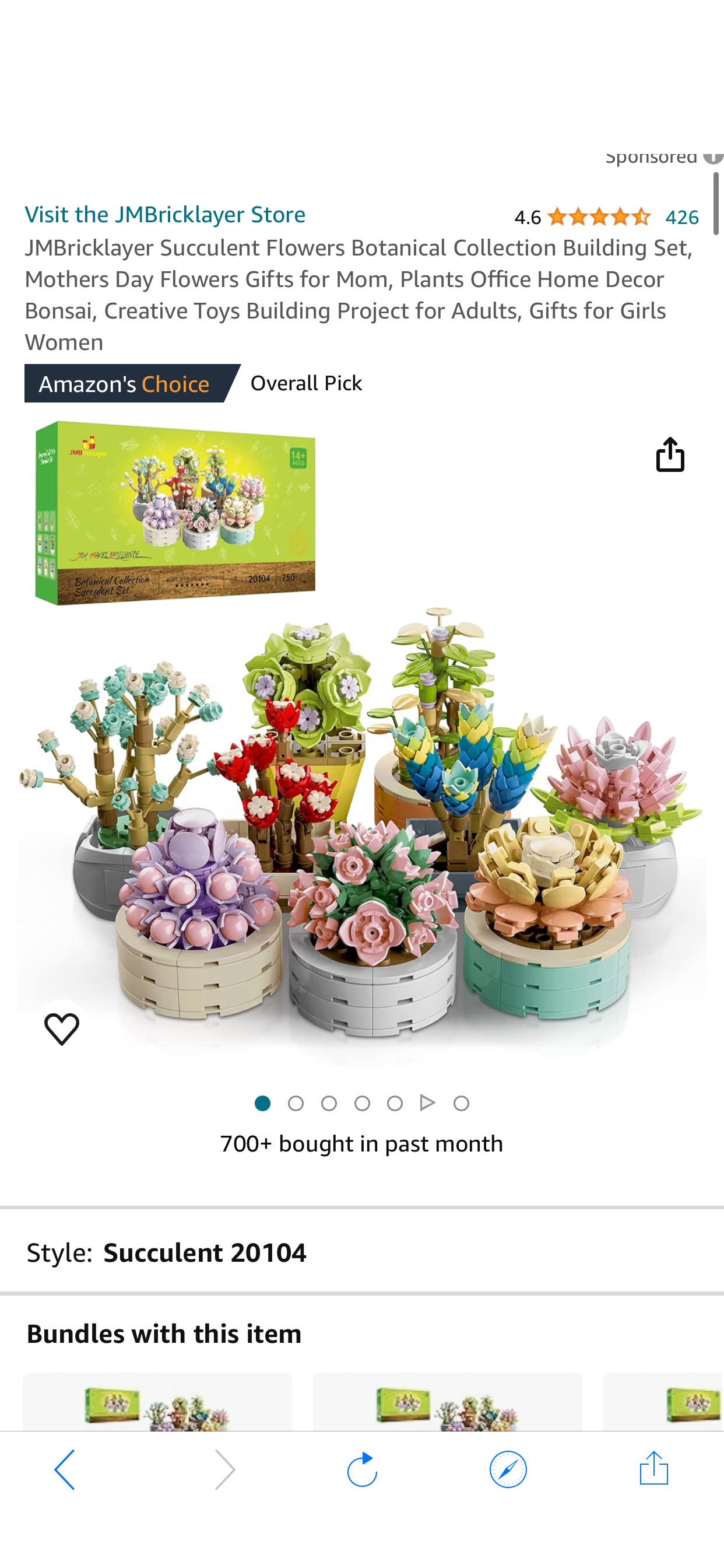 Amazon.com: JMBricklayer Succulent Flowers Botanical Collection Building Set, Mothers Day Flowers Gifts for Mom, Plants Office Home Decor Bonsai, Creative Toys Building Project for Adults, Gifts for G