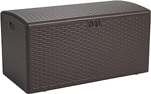 Amazon.com : Amazon Basics Organization and Storage Outdoor 99 Gallon Deck Box, Brown : Patio, Lawn &amp; Garden