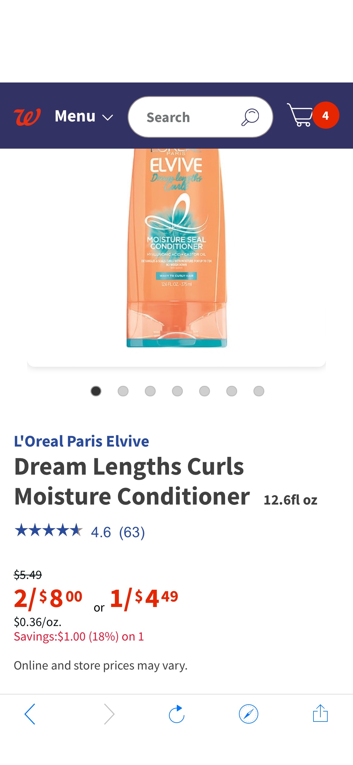 L'Oreal Paris Elvive Dream Lengths Curls Moisture Conditioner | Walgreens
