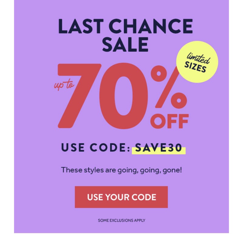Last Chance Sale Up to 70% off | Shoes.com美鞋特价