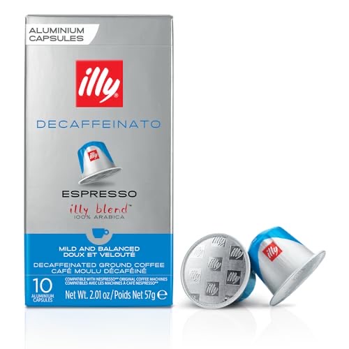 Illy Espresso Compatible Capsules - Single-Serve Coffee Capsules & Pods - Classico Decaf Roast - Notes Of Caramel, Toasted Bread & Chocolate Pods - For Nespresso Coffee Machines – 10 Count B089LP116X