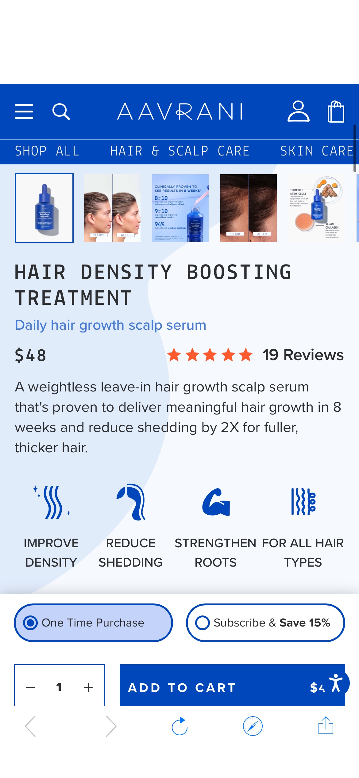 Hair Density Growth Serum for Thinning Hair | AAVRANI AAVRANI：距离夏天还有2个月。

及时获得更浓密、更丰满、更健康的头发