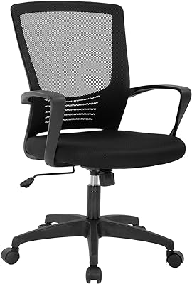 Amazon.com: SMUG Office Computer Desk Chair, Ergonomic Mid-Back Mesh Rolling Work Swivel Task Chairs 