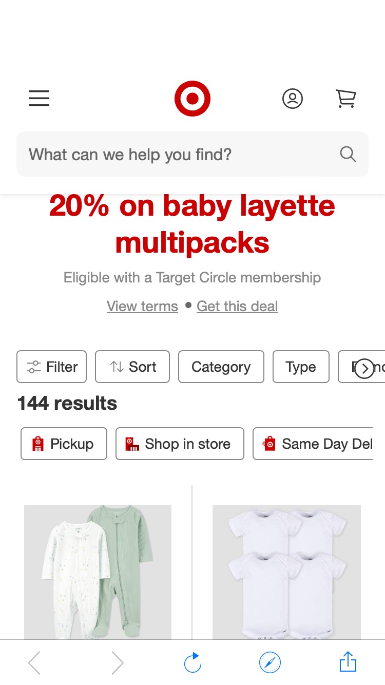 Save 20% on baby layette multipacks