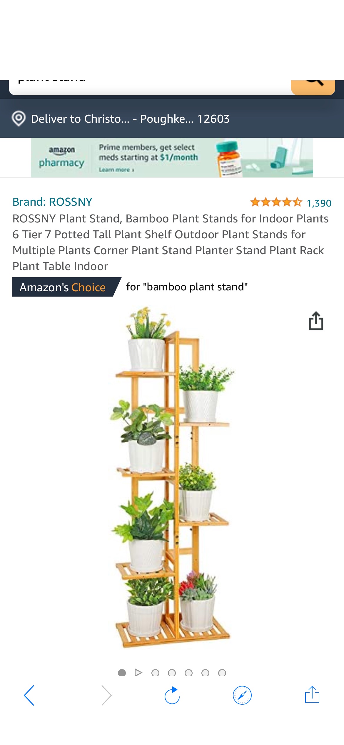 Amazon.com : ROSSNY Plant Stand, Bamboo Plant Stands for Indoor Plants 6 Tier 7 Potted Tall Plant Shelf Outdoor Plant Stand植物架