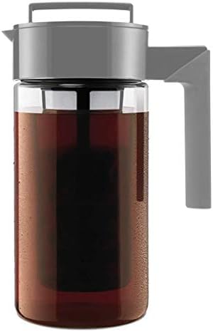 Amazon.com: Takeya Patented Deluxe Cold Brew Coffee Maker with Grey Lid Airtight Pitcher, 1 Quart, Stone : Home &amp; Kitchen