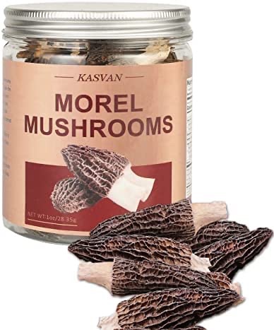 Amazon.com: KASVAN Wild Dried Morel Mushrooms 野生羊肚菌 1 Ounce 罐裝原價$13.98現在特價$11.99