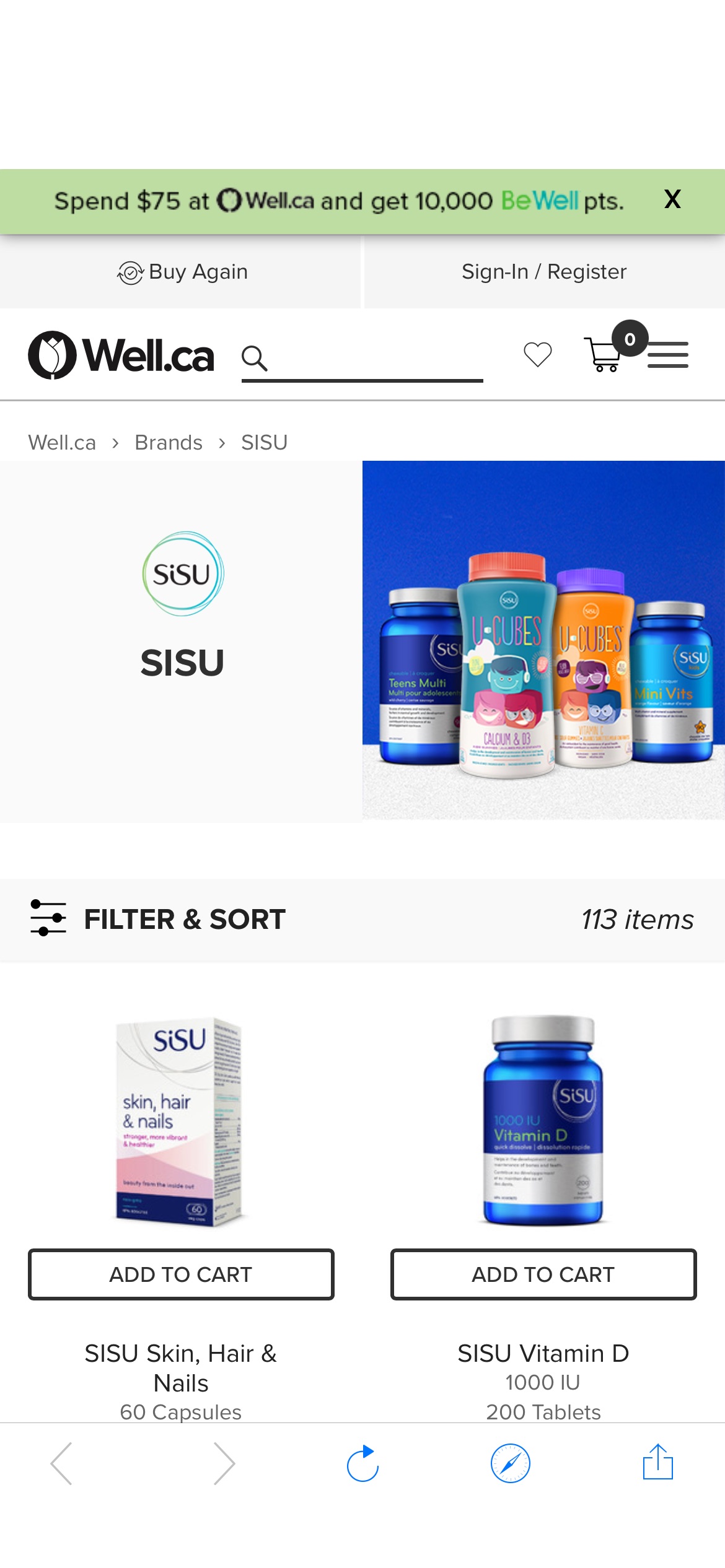 Shop SISU at Well.ca 八折起