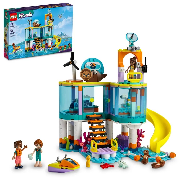 LEGO Friends Sea Rescue Center 41736 Building Toy for Ages 7+, with 3 Mini-Dolls, 2 Otters, a Seahorse, Turtle and Water Scooter, a Great Birthday Gift for Pretend Ocean Rescue Play - Walmart.com 乐高好朋