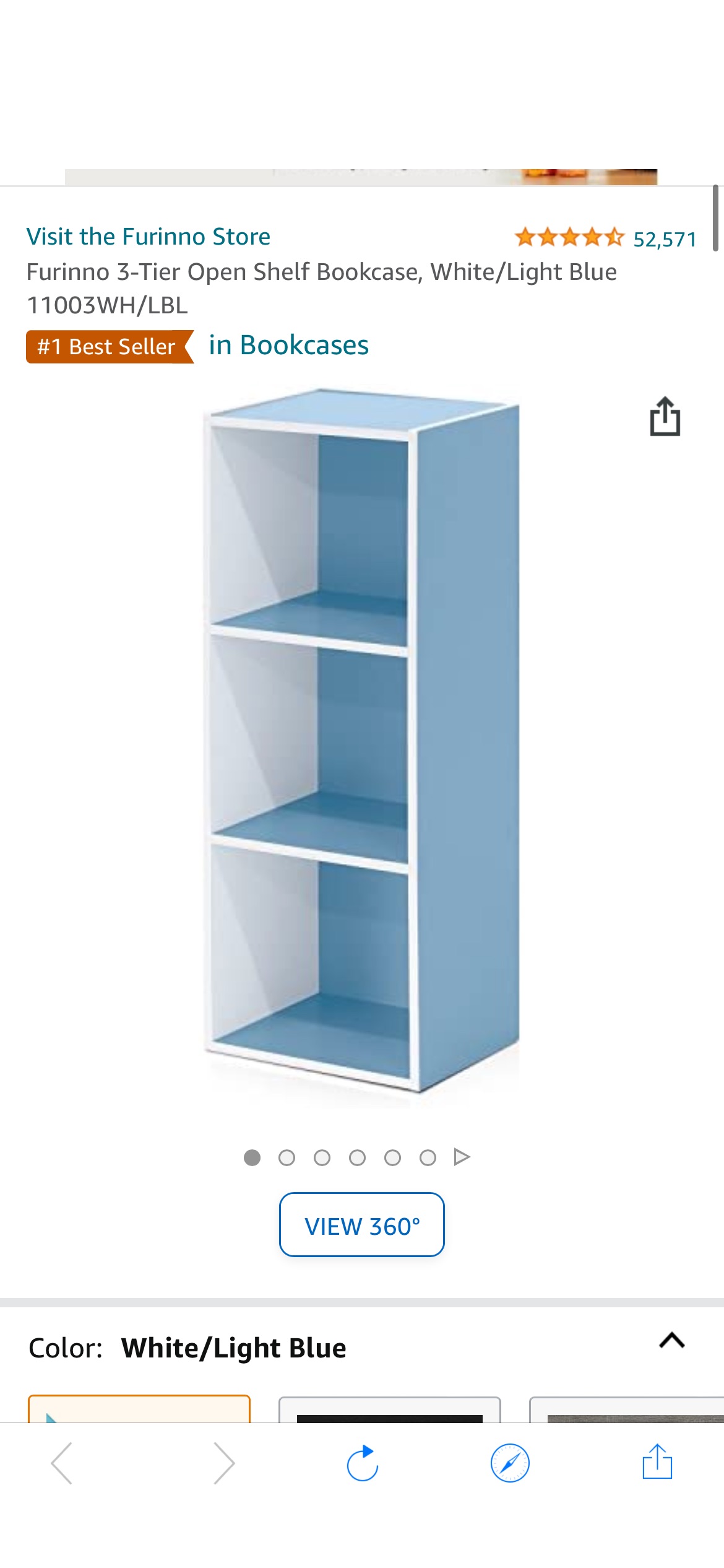 Amazon.com: Furinno 3-Tier Open Shelf Bookcase, White/Light Blue 11003WH/LBL : Everything Else 书柜