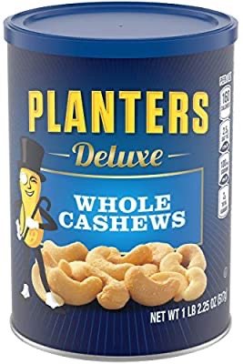PLANTERS Deluxe Whole Cashews Resealable Jar  517g