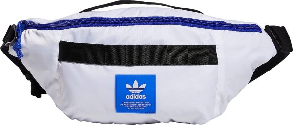 adidas Originals Sport Hip Pack/Small Travel Bag, White/Semi Lucid Blue, One Size