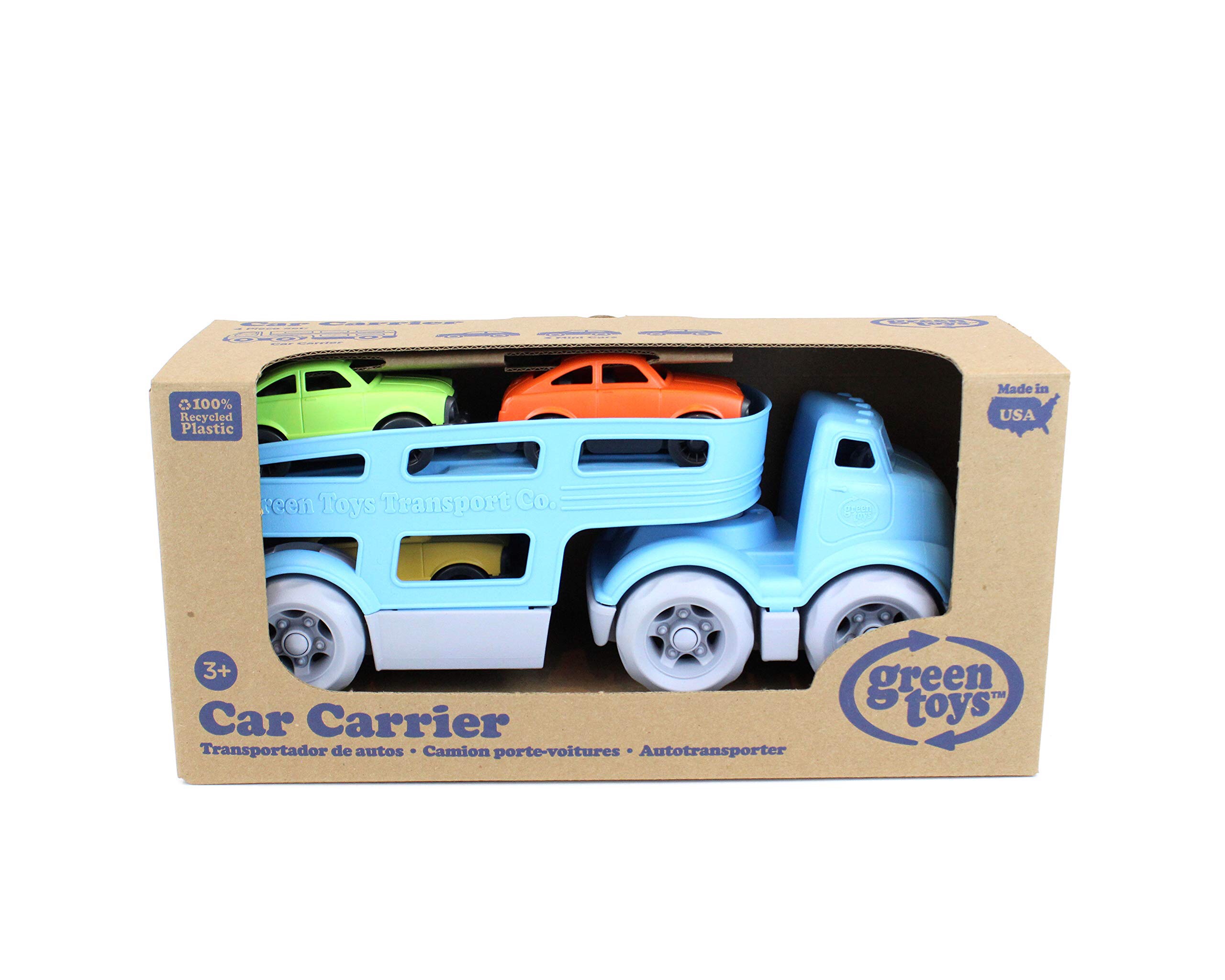 玩具车 Amazon.com: Green Toys Car Carrier Vehicle Set Toy, Blue: Toys & Games