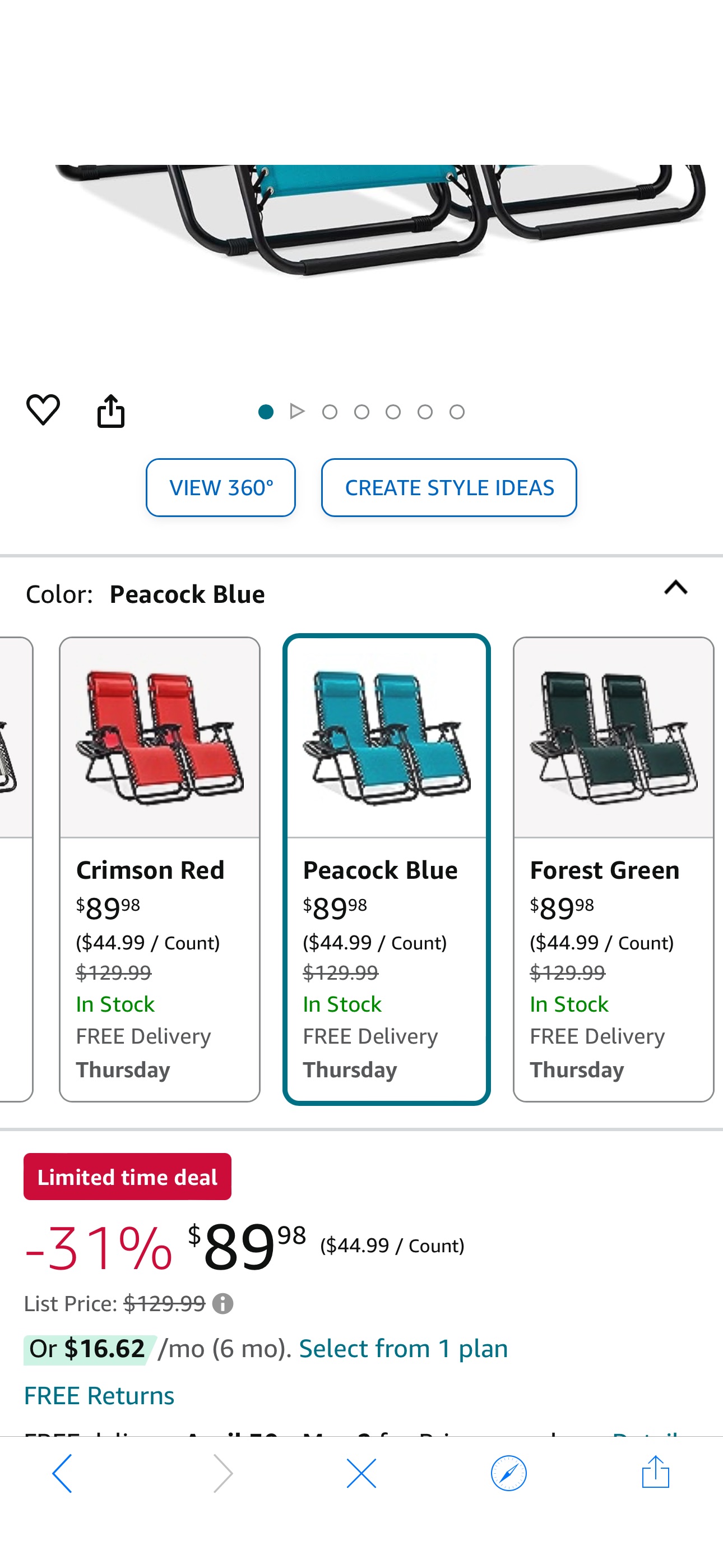 Amazon.com : Best Choice Products Set of 2 Adjustable Steel Mesh Zero Gravity Lounge Chair Recliners w/Pillows and Cup Holder Trays - Peacock Blue : Patio, Lawn & Garden