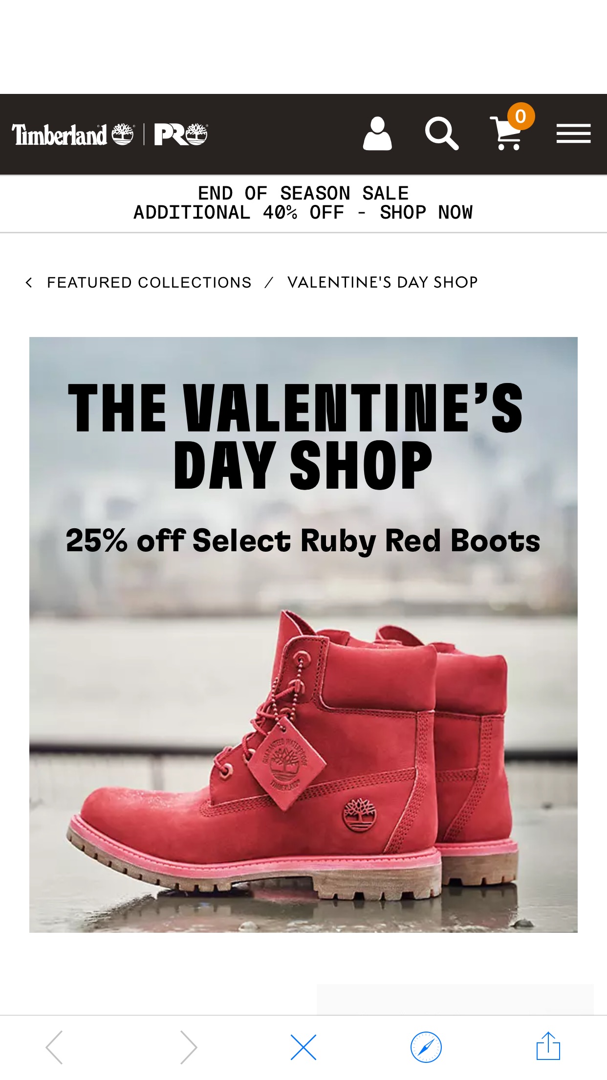 Valentine's Day Shop | Timberland 指定ruby red boot 75折