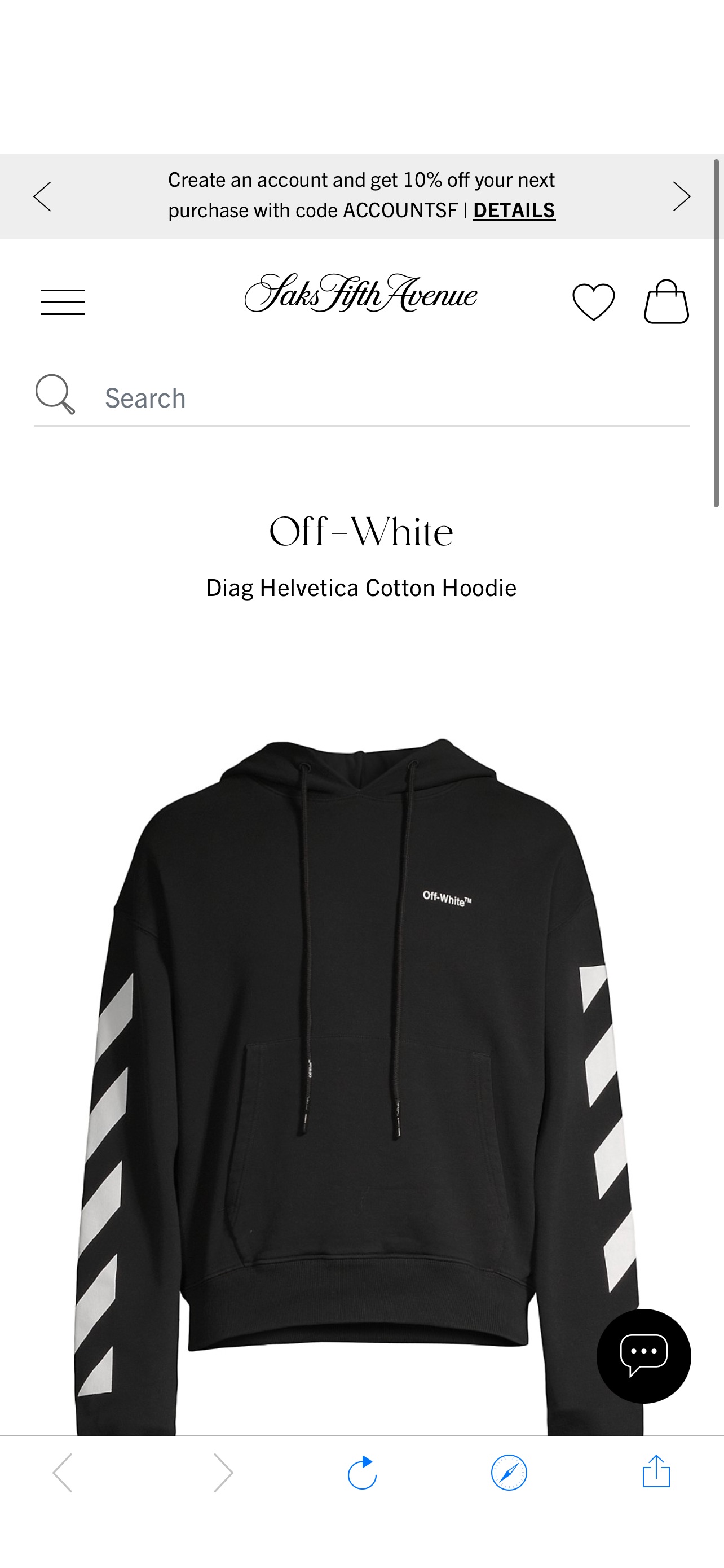 Shop Off-White Diag Helvetica Cotton Hoodie | Saks Fifth Avenue