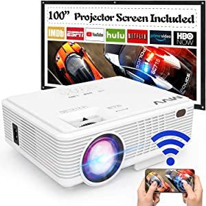MVV 1080p Wi-Fi Projector with 100" Screen