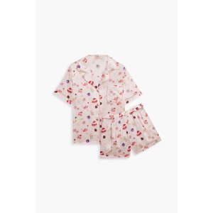 $189 Pastel pink Katelyn Fiona printed charmeuse pajama set | MORGAN LANE | THE OUTNET