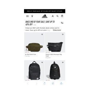 adidas End of Year Sale | Bags Up to 40% Off六折