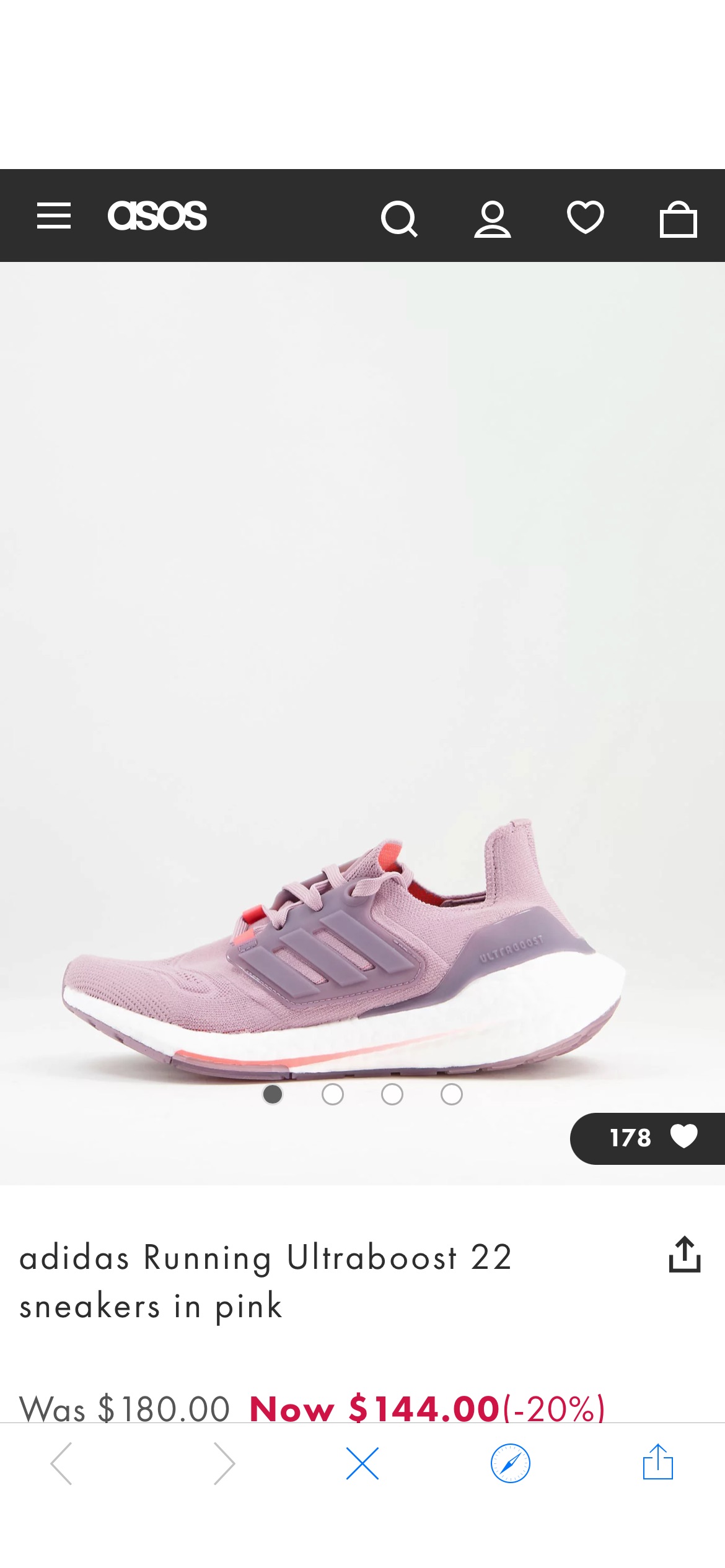 超好价adidas Running Ultraboost 22 sneakers in pink | ASOS