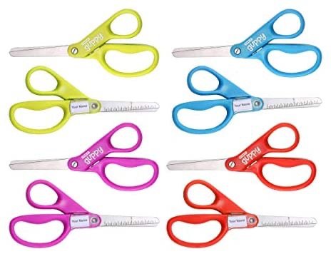 Minnow 5-Inch Pointed Tip Kids Scissors, 8 Pack