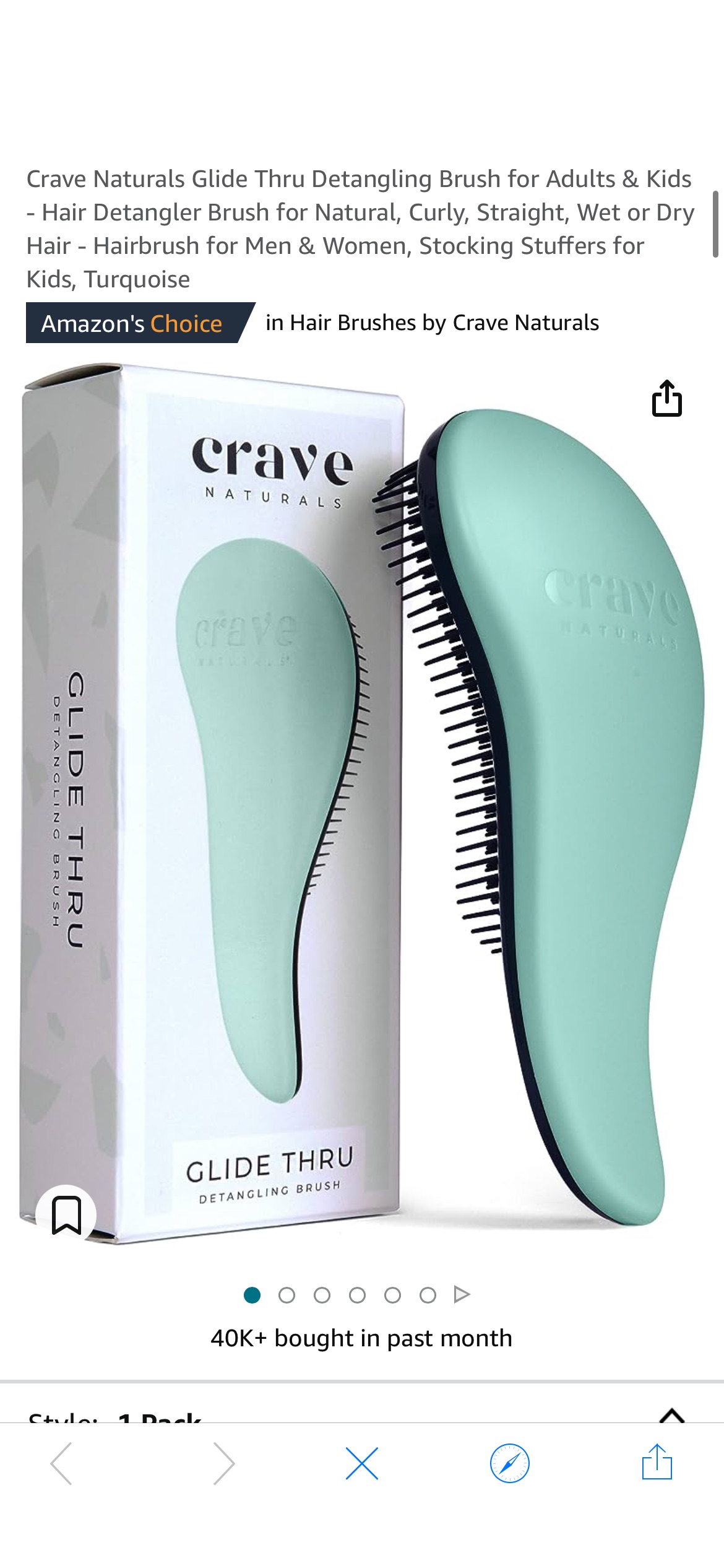 Amazon.com : Crave Naturals Glide Thru Detangling Brush for Adults & Kids - Hair Detangler Brush for Natural, Curly, Straight, Wet or Dry Hair - Hairbrush for Men & Women, Stocking Stuffers for Kids, 
