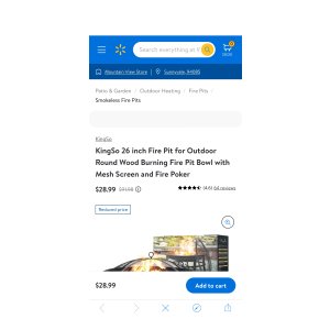 $29 KingSo 26 inch Fire Pit for Outdoor Round Wood Burning啊 Fire Pit Bowl with Mesh Screen and Fire Poker - Walmart.com