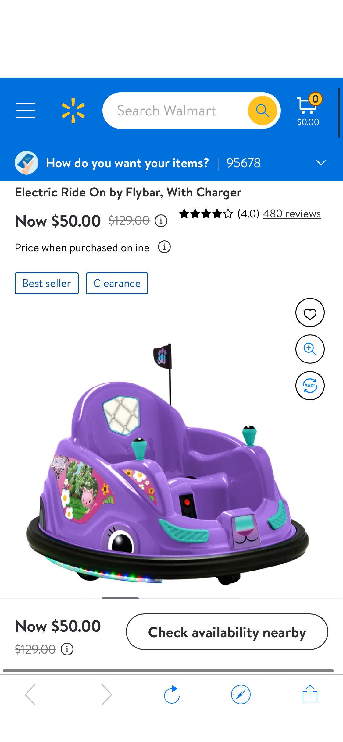 Gabby's Dollhouse 6V Bumper Car, Battery Powered, Electric Ride On by Flybar, With Charger - Walmart.com