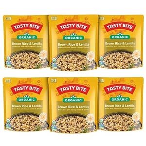 Tasty Bite Organic Brown Rice &amp; Lentils, 8.8 Ounce, (Pack of 6)