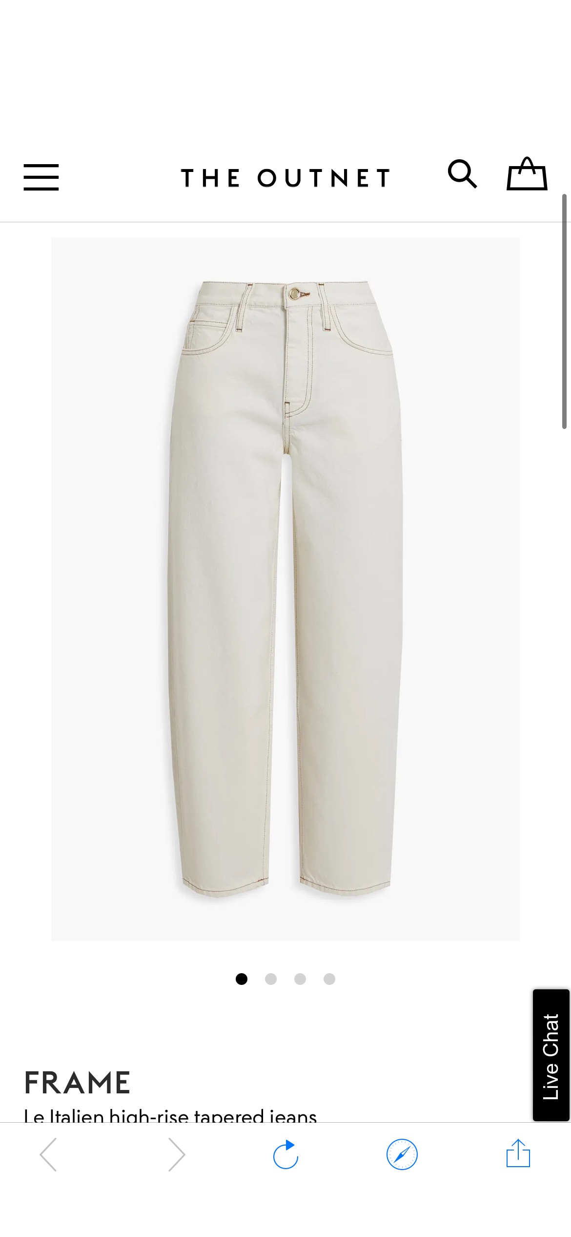 Off-white Le Italien high-rise tapered jeans | FRAME | THE OUTNET